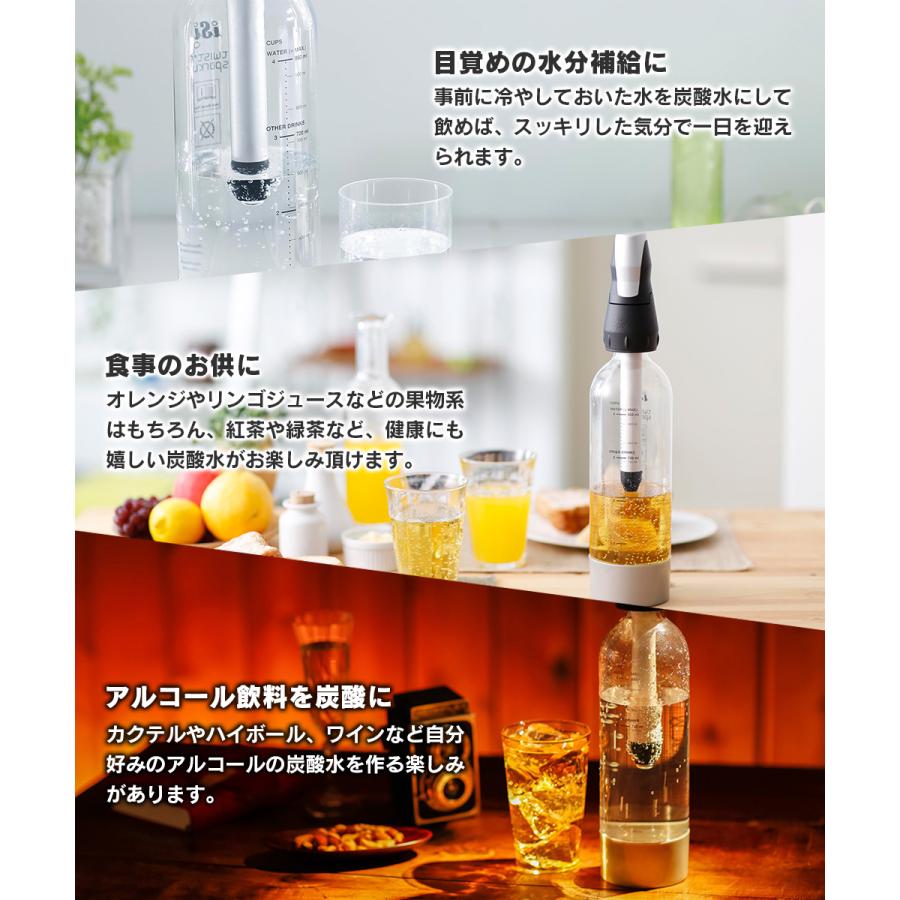 【10%還元】ツイスパソーダスターターキットSODACK＋炭酸カートリッジ20本セット ツイスパソーダ SODACK 炭酸が作れる 950ml ソーダメーカーの画像