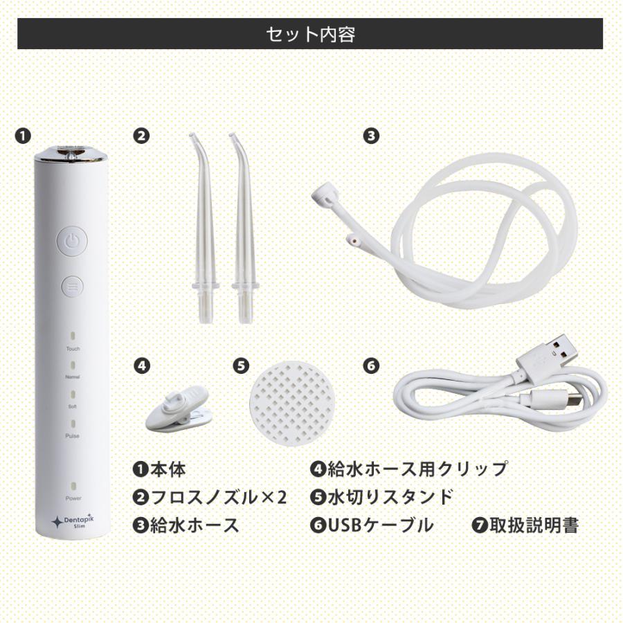 口腔洗浄器  タンクレス 小型 スリム 軽量 水流 IPX7 防水 歯間洗浄機 口内 洗浄機 風呂 コードレス ポンプ式 デンタピック | ブランド登録なし | 15