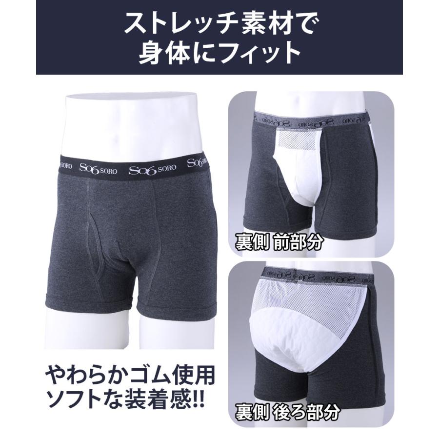 在庫限り 尿漏れパンツ 男性 男性用 2枚 失禁対策 ボクサーパンツ2色組