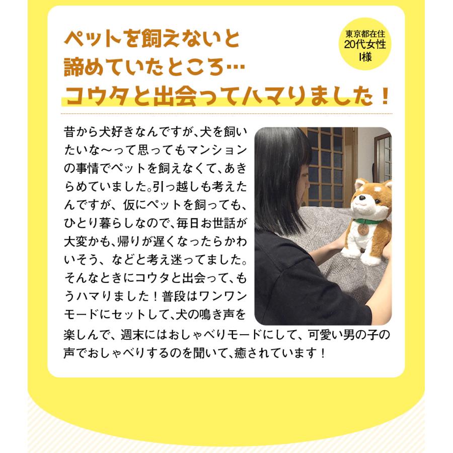 犬 ぬいぐるみ 会話 しゃべる 音声認識 人形 柴犬 コウタ 歌 かわいい 癒やし アラーム 高齢者 無料ラッピング プレゼント |  | 10