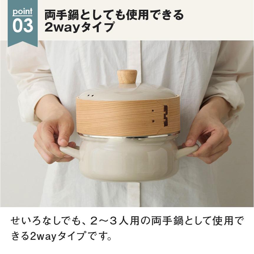 富士ホーロー せいろ 蒸し器 付き ホーロー鍋 18cm 蒸籠 琺瑯 鍋 SER