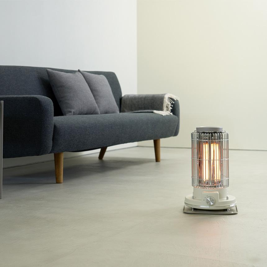 カーボンヒーター レトロ 速暖 軽量 縦型 ストーブ 電気ストーブ 700W おしゃれ 足元 ACH-490IV ハンドル付き 暖房 転倒時オフ スリム | APIX INTERNATIONAL | 06