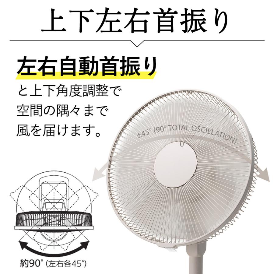 THREEUP（スリーアップ） 扇風機 DCモーター リビングファン 左右自動
