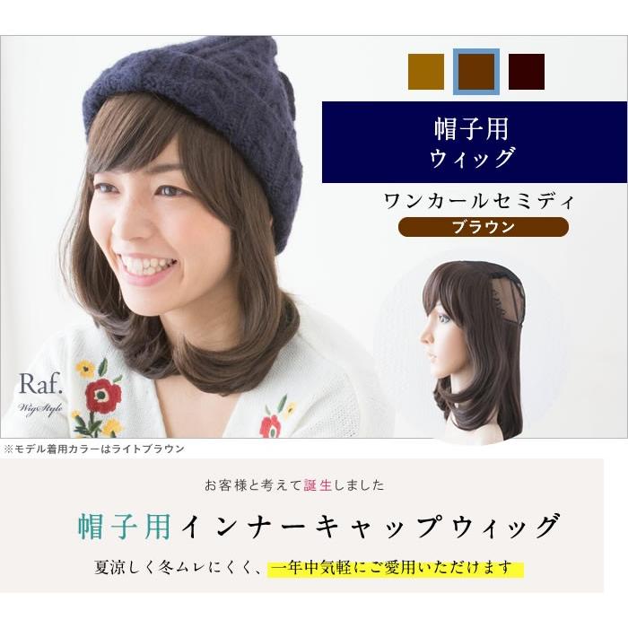 帽子用ウィッグ ワンカールセミディ インナーキャップ 医療用ウィッグ