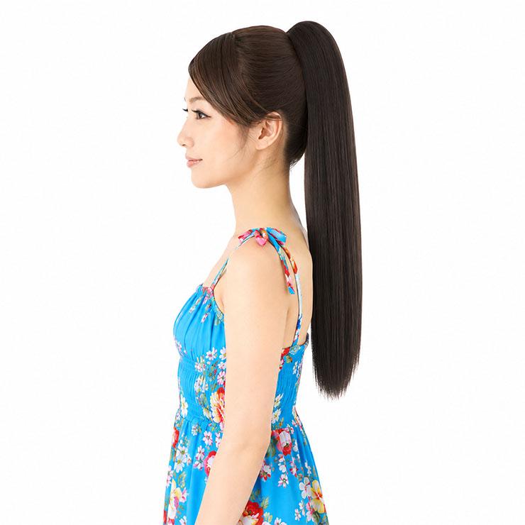 バンス クリップ ストレートポニーテールウィッグ ロング WIG エクステ