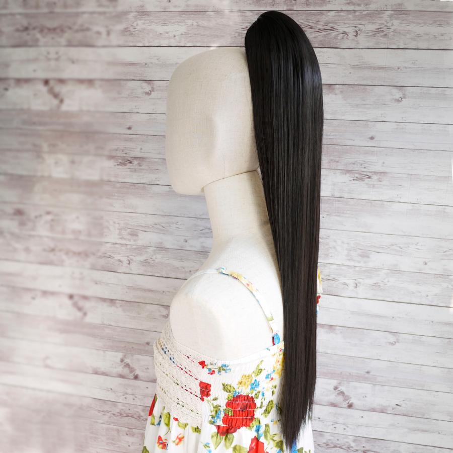 バンス クリップ ストレートポニーテールウィッグ ロング WIG バンス クリップ ストレートポニーテールウィッグ ロング WIG