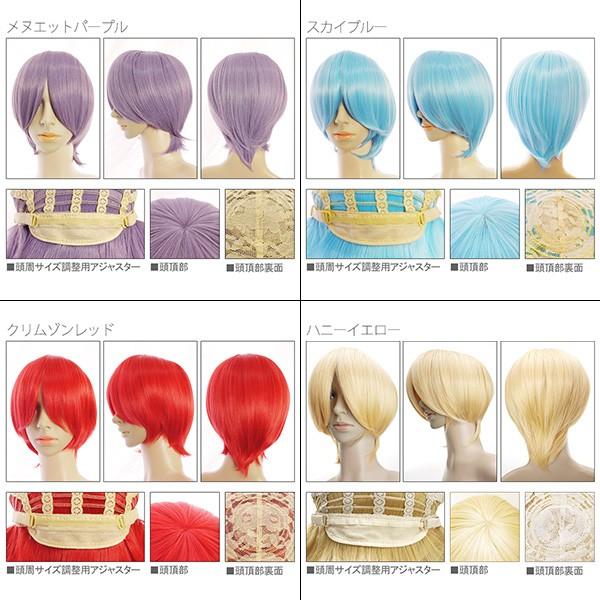 コスプレ ショートストレートウィッグ ダークブルーブラック シルバー