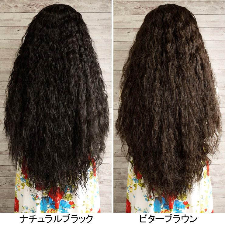ウィッグ フラダンス フラソバージュハーフウィッグ タヒチアン ハーフ