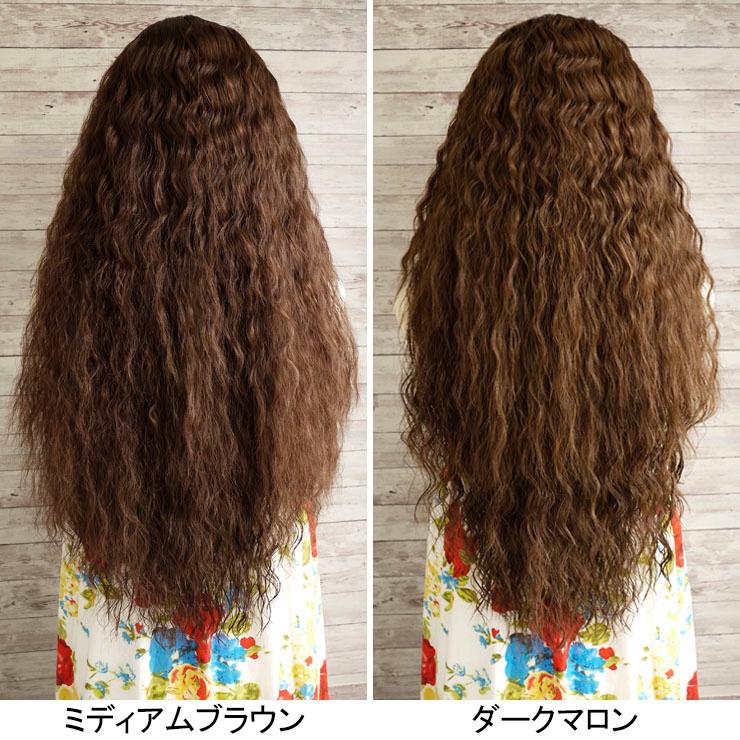 ウィッグ フラダンス フラソバージュハーフウィッグ タヒチアン ハーフ