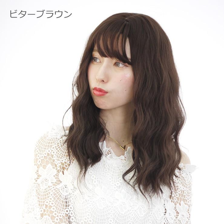 【未使用】ゆるウェーブ　ロングヘアピース　ブラウン フルウィッグ なみなみ ゆるウェーブミディアムウィッグ レディース
