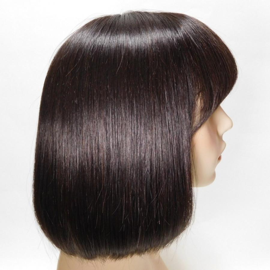 人毛総手植えウィッグ スタンダードボブ30 ナチュラル ブラウン トップ