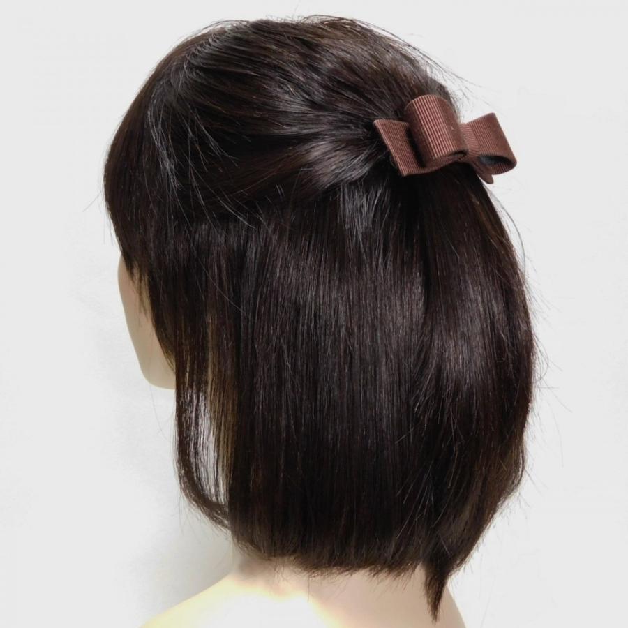 人毛総手植えウィッグ スタンダードボブ30 ナチュラル ブラウン トップ