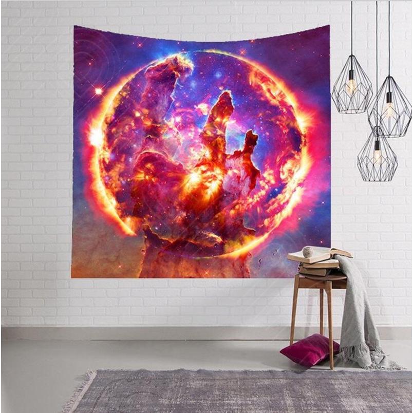 宇宙 壁掛け タペストリー オーロラ 銀河 150X130 マルチカバー
