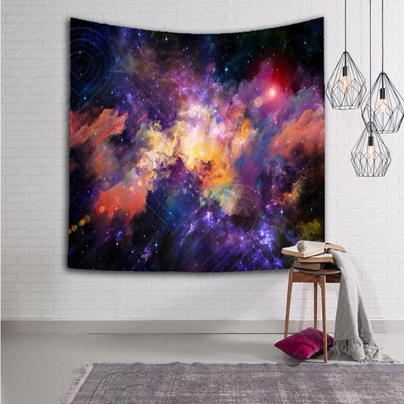 宇宙 壁掛け タペストリー オーロラ 銀河 150X130 マルチカバー