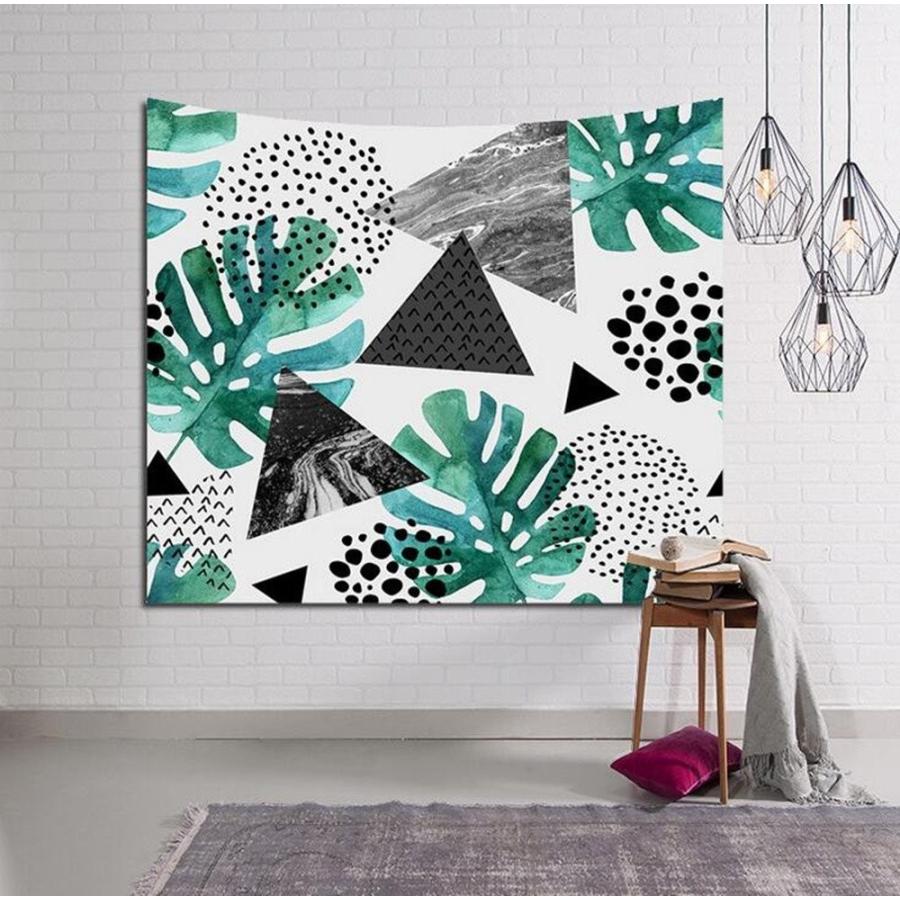 訳ありセール格安 ピンクフラミンゴ ボタニカル 植物 タペストリー ハワイ モンステラ 150x130 マルチカバー ウォールアート オシャレ 雑貨 インテリア Supplystudies Com