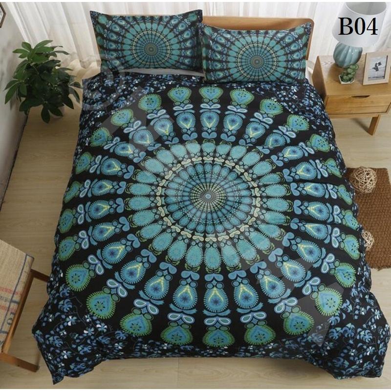 セミダブル ダブルサイズ3点セット ボヘミアン 柄 布団カバー 枕カバー