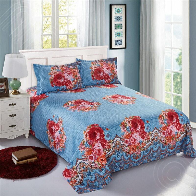 ダブル セミダブルサイズ 4点セット:フラットタイプ 幾何学 模様 布団