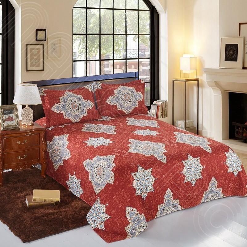 ダブル セミダブルサイズ 4点セット:フラットタイプ 幾何学 模様 布団