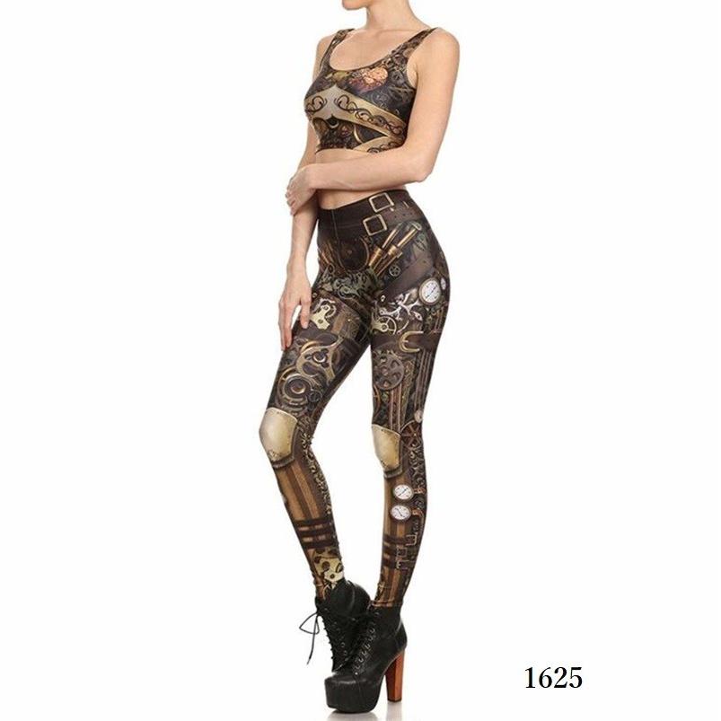 スチームパンク 近未来 レギンス タンクトップ 上下セット メカニカル