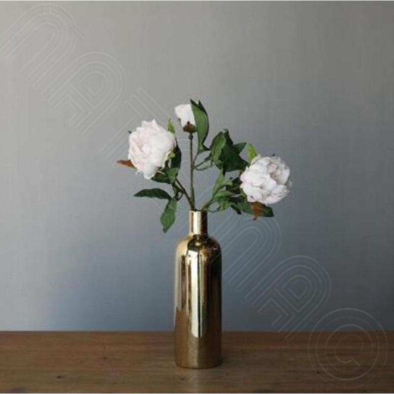 真鍮色 シャビー 金色 ゴールド 陶器 一輪挿し フラワーベース 花瓶