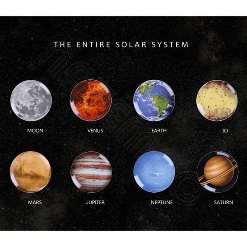 太陽系 惑星 地球 月 プレート 皿 陶器 セラミック 壁掛け 金具セット