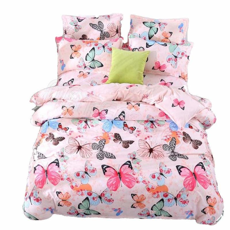 シングル サイズ ベッド シーツ 枕カバー 三点セット バタフライ 蝶 