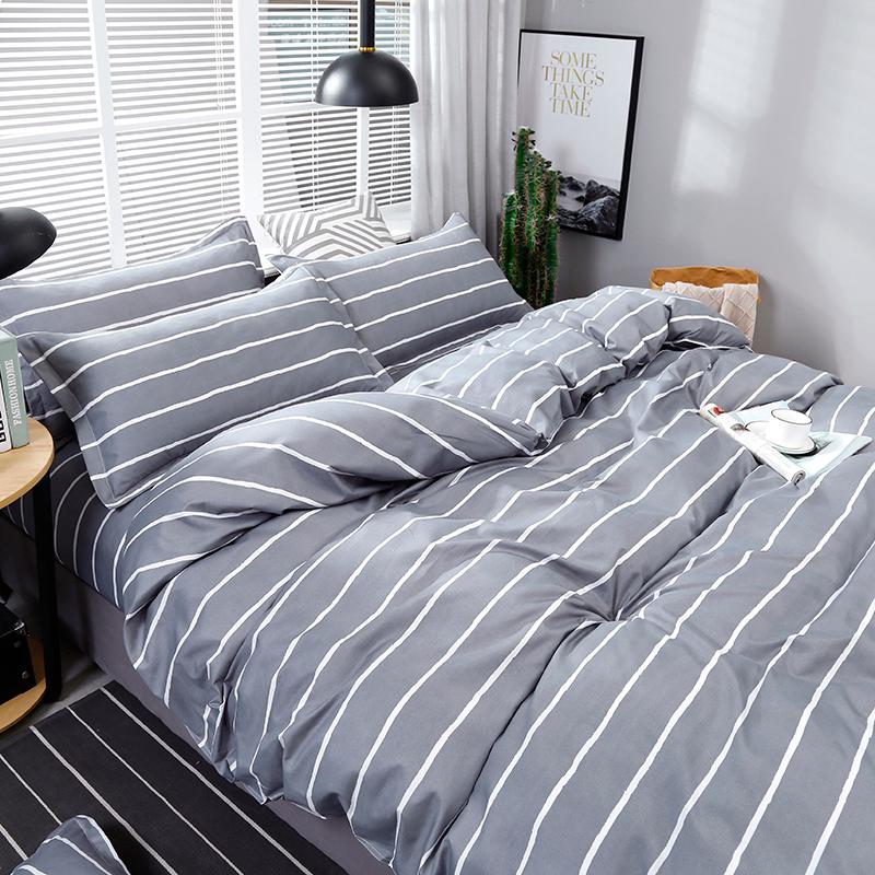 シングルサイズ3点セット:フラットシーツタイプ 縞 ストライプ