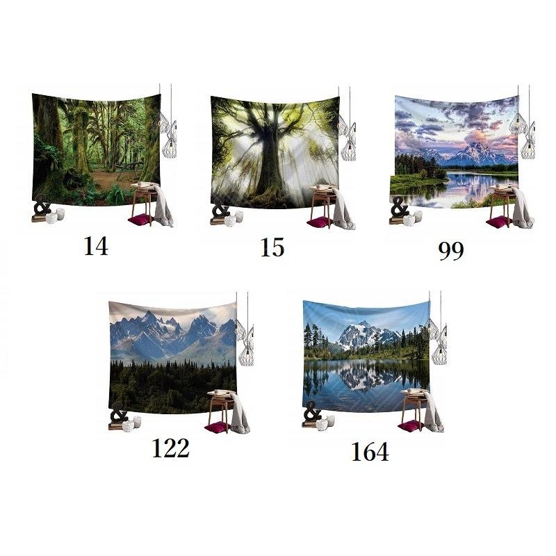 神秘の自然 お部屋で森林浴 山 3Dグラフィックタペストリー アート