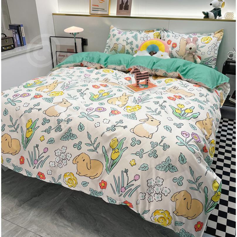 シングルサイズ ベッド シーツセット 枕カバー 三点セット猫 うさぎ