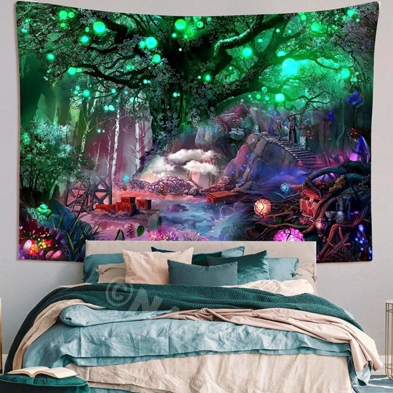 タペストリー 大樹 森林 ファンタジー マナ 幻想的 ハローウィン