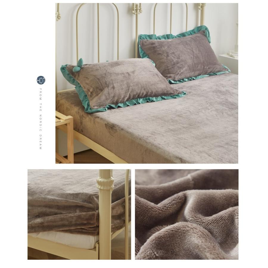 シングル セミダブル サイズ 起毛ボックスシーツセット 枕カバー 3点