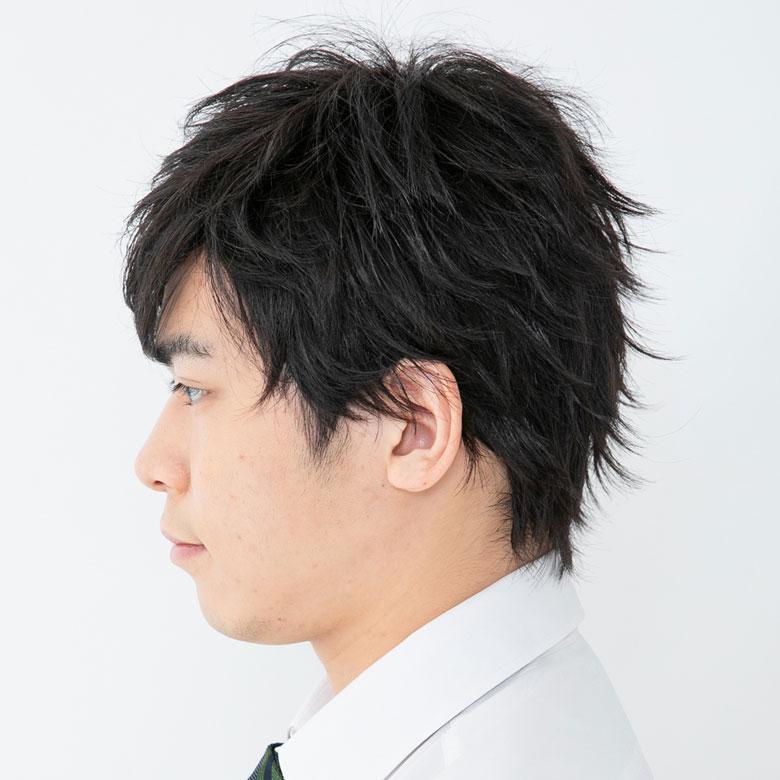 メンズウィッグ 605 男性用かつら 黒 ワイルドショート ブラック