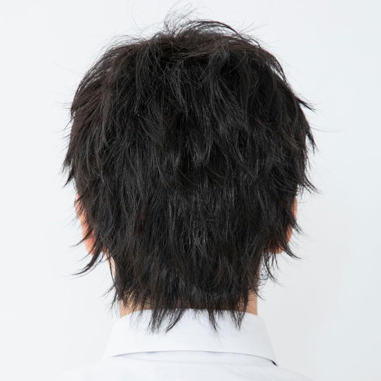 メンズウィッグ 605 男性用かつら 黒 ワイルドショート ブラック