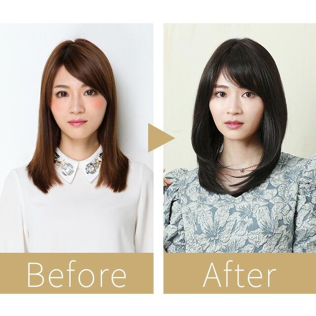 医療用 ウィッグ 人毛 ミックス フルウィッグ オール 総手植え 白髪  女性 かつら プリシラ ボーテ シフォンストレートミディ BA-104 発売記念SALE10％OFFの画像