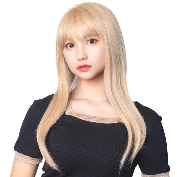 WIGGY RICH ストレートロング ミルクゴールド ウィッグ 耐熱ファイバー