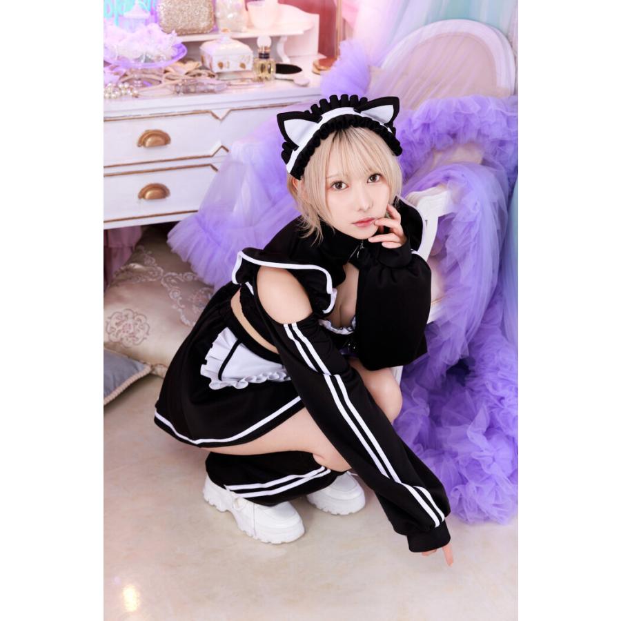 sugar コスプレ衣装 猫耳付き SugarWhip 猫耳ジャージメイド 黒 NP パッケージなし コスチューム