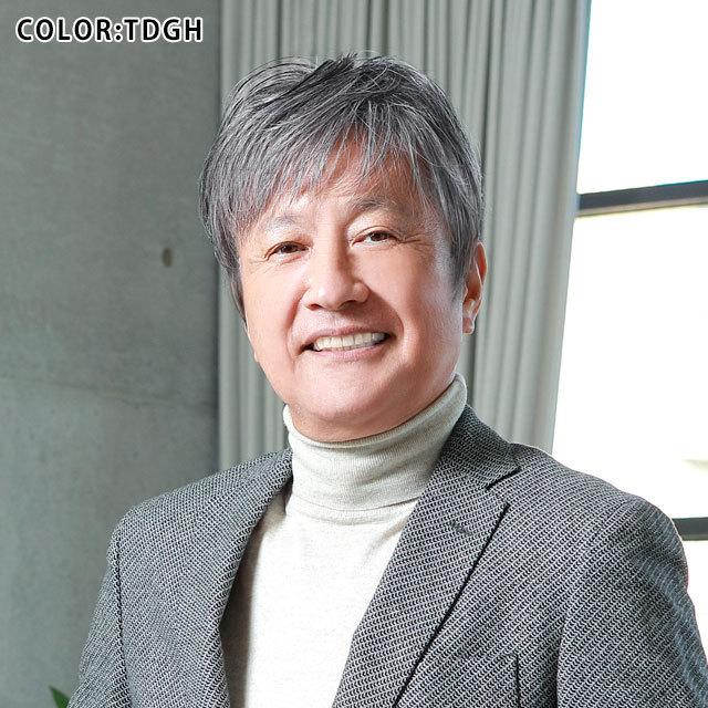 かつら ウィッグ 部分 男性用 頭頂部 薄毛 円形脱毛症 隠す メンズ 白髪 五分ウィッグ ミディアムショート プリシラ（GB-24）の画像