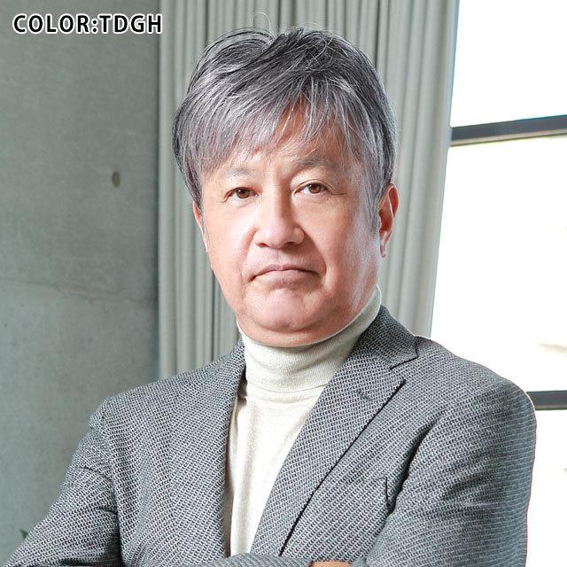 かつら ウィッグ 部分 男性用 頭頂部 薄毛 円形脱毛症 隠す メンズ 白髪 五分ウィッグ ミディアムショート プリシラ（GB-24）の画像