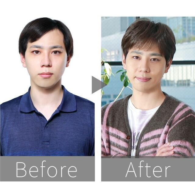 かつら ウィッグ 部分 男性用 頭頂部 薄毛 円形脱毛症 隠す メンズ 白髪 五分ウィッグ ミディアムショート プリシラ（GB-24）の画像