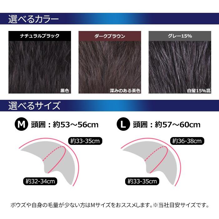 J-0618 ベーシックスタイル L ダークブラウン メンズウィッグ