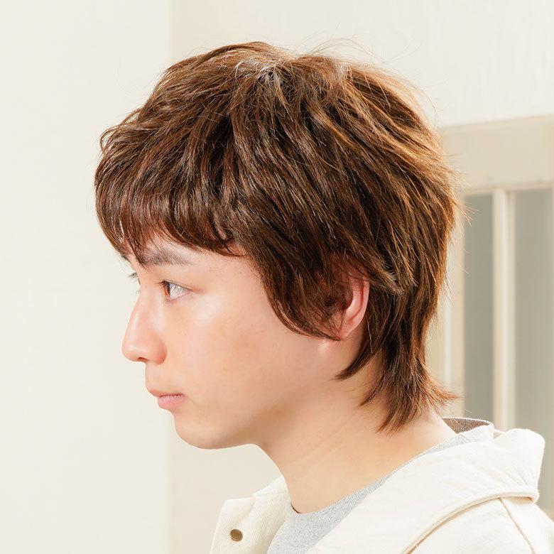 2022年 メンズウィッグ J-3513 男性用かつら エッジウルフ ショコラ
