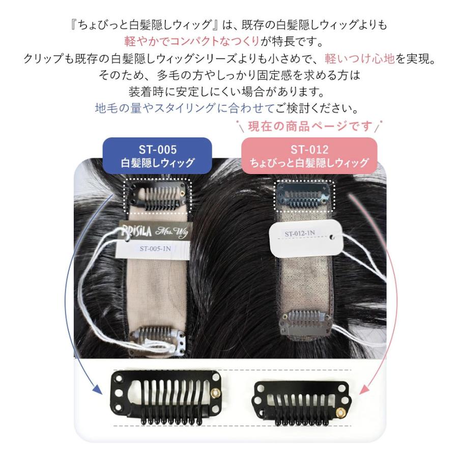 【新色発売】白髪隠し ウィッグ 部分ウィッグ ヘアピース プリシラ ちょびっと白髪隠しウィッグ ロング/スタンダード ST-012 ST-012L |  | 18