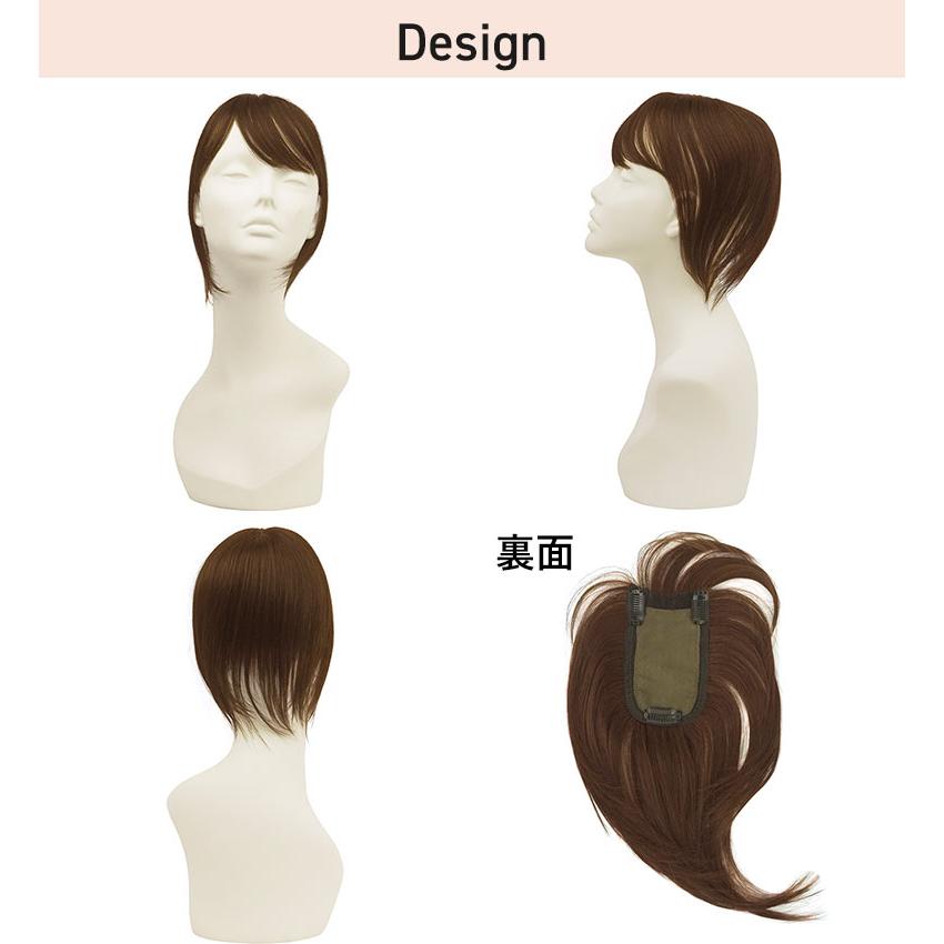 人毛100％ ヘアピース耐熱 白髪隠しウィッグ ロング ウイッグ ST-102 薄毛隠し カバーピース 部分手植え 軽くて自然の画像