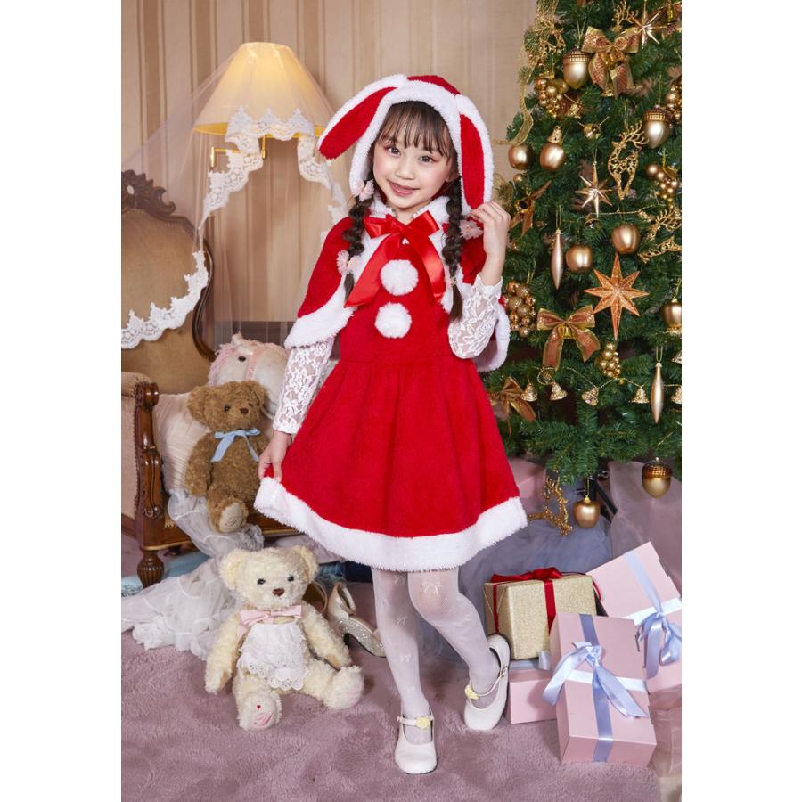 XM たれみみうさぎサンタ キッズ 120 サンタ衣装 クリスマス Xmas キッズサンタクロース 子供用 サンタコスプレ 仮装 コスチューム｜wigland｜08