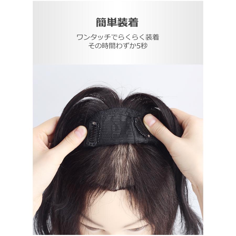 頭頂部ウィッグ 15cm ダークブラウン ヘアピース つけ毛 部分かつら