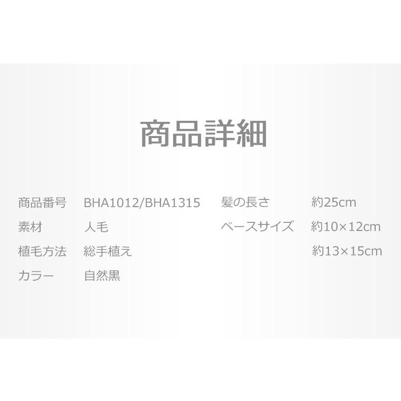 部分ウィッグ 返品交換OK 人毛 広範囲カバー 総手植え 25cm 人毛 ウィッグ かつら ポイントウィッグ 白髪かくし つけ毛 私元気 BHA1315-25の画像