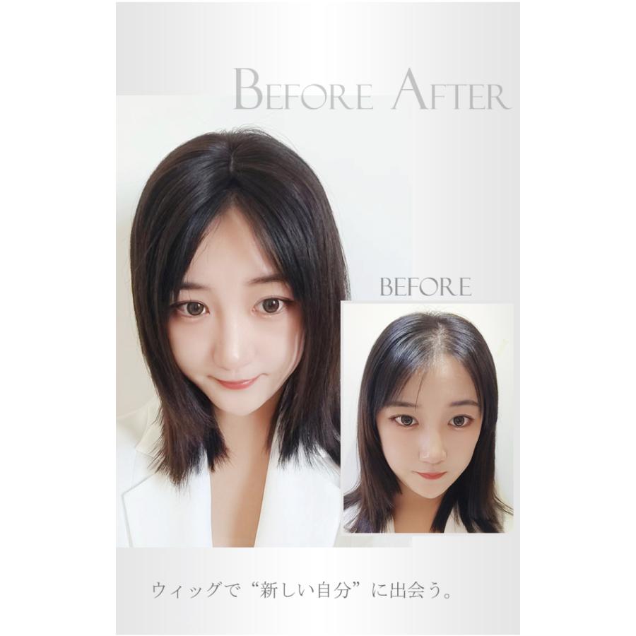 部分ウィッグ 返品交換OK 人毛 広範囲カバー 総手植え 25cm 人毛 ウィッグ かつら ポイントウィッグ 白髪かくし つけ毛 私元気 BHA1315-25の画像