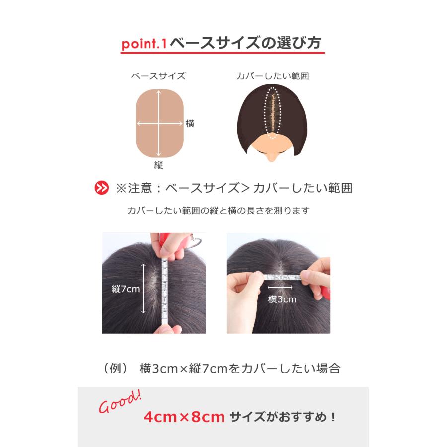 私元気 部分ウィッグ 全国カット 返品交換OK 小面積 4×8cm 頭頂部 人毛