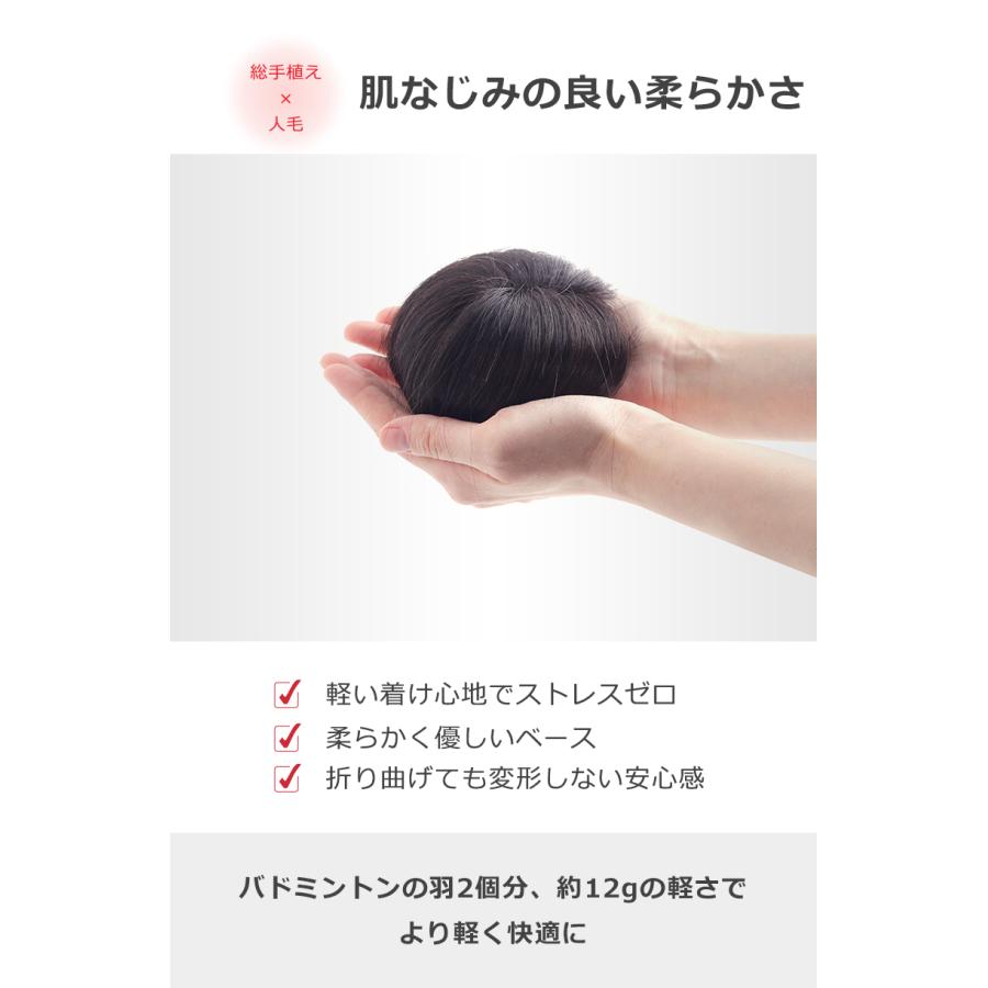 私元気 部分ウィッグ 全国カット 返品交換OK 小面積 4×8cm 頭頂部 人毛