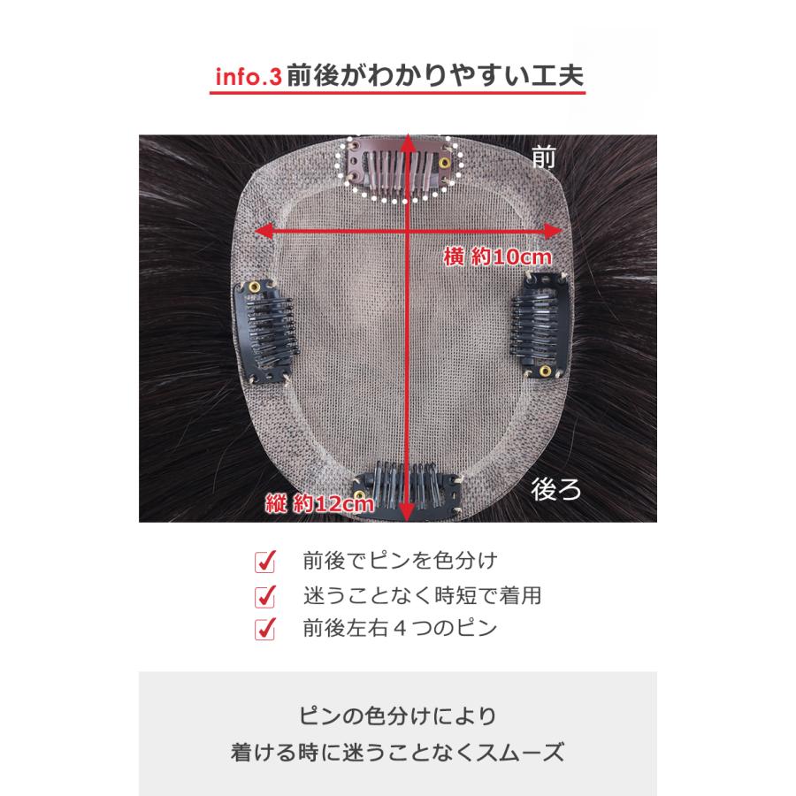 部分ウィッグ 全国カット 返品交換OK 大面積 10×12cm 自然 通気性 分け目自由 人毛 総手植え 白髪かくし 25cm 薄毛 トップカバー 頭頂部 私元気 BHADS1012-25の画像